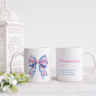  Roze & Blauwe Chinoiserie Bow Vriend Koffiemok