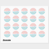 Roze & Blauwe Cirkels & Dot Twin Baby Sticker (Vel)