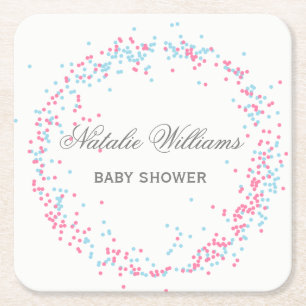 Roze & Blauwe Confetti - Aangepaste Onderzetter