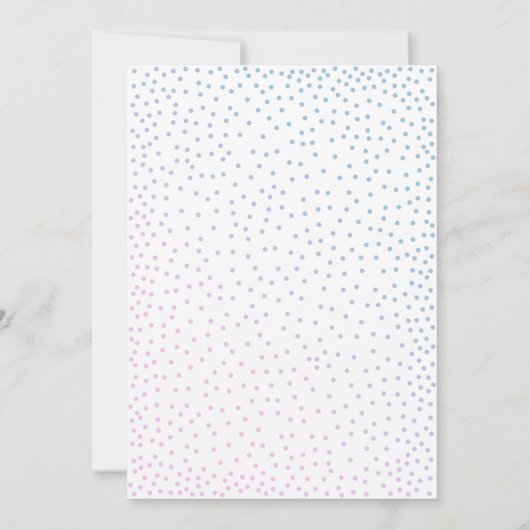 Roze blauwe Confetti TypografieBaby Shower Kaart (Achterkant)