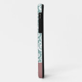 Roze Blauwe Damast Monogram Case-Mate iPhone Case (Achterkant/links)