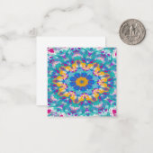 Roze, Blauwe en Gele Mandala Notitiekaartje (Voorkant / Achterkant in situ)
