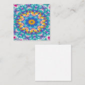 Roze, Blauwe en Gele Mandala Notitiekaartje (Voorkant / Achterkant)