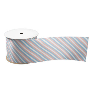 Roze, blauwe en witte diagonale streep lint