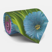 Roze, blauwe en witte floraal stropdas (Opgerold)