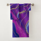 Roze blauwe galaxy Nebula Agate Glitter Glam #1  Bad Handdoek (Insitu)
