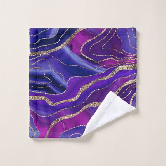 Roze blauwe galaxy Nebula Agate Glitter Glam #1  Bad Handdoek (Wasdoekje)