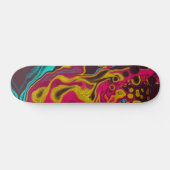 Roze blauwe gele Abstracte acrylvezel Skateboard (Horizontaal)