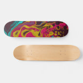 Roze blauwe gele Abstracte acrylvezel Skateboard (Horizontaal)
