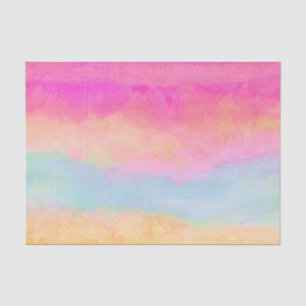 Roze blauwe gele regenboog Abstracte strepen Tissuepapier