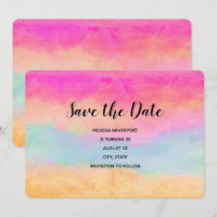 Roze blauwe gele regenboog Abstracte stripes Birth