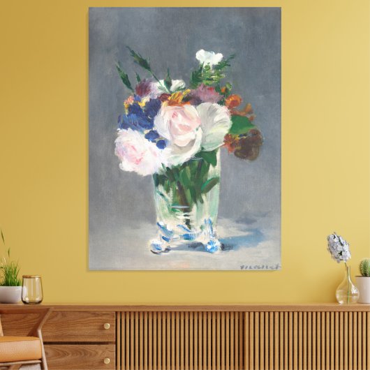  roze blauwe gele ventilator in vet canvas afdruk (Insitu (Woonkamer))