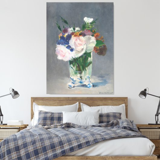  roze blauwe gele ventilator in vet canvas afdruk (Insitu (Slaapkamer))