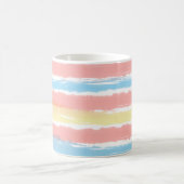 Roze blauwe gele Waterverf Stripes Koffiemok (Center)