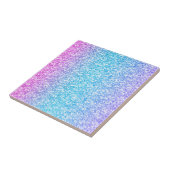 Roze & Blauwe Glitter en Sparkles Tegeltje (Zijkant)