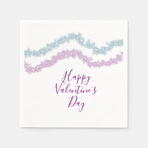 roze blauwe glitter glans gelukkige Valentijnsdag Servet