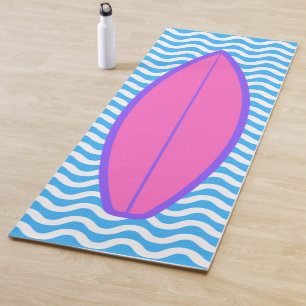 Roze blauwe golven die op Yoga Mat overleven