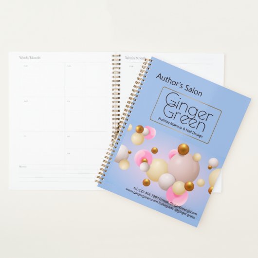 Roze blauwe gouden ballonnen planner (Display)