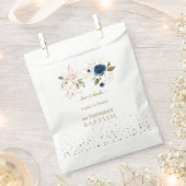 Roze Blauwe Gouden Bloemen Tweeling 1e Verjaardag Bedankzakje (Geknipt)