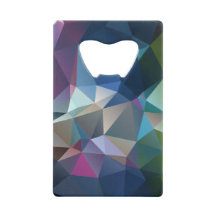 Roze blauwe groene Abstracte piramide patroonkunst Kredietkaart Flessenopener