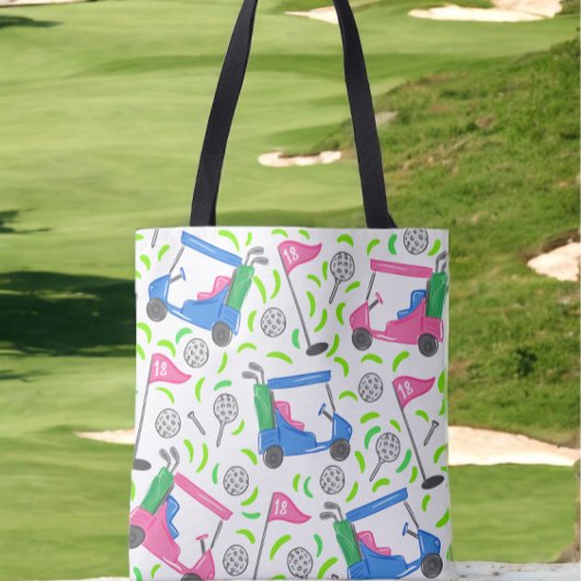 Roze Blauwe Groene Golf Preppy Draagtas