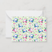 Roze Blauwe Groene Golf Preppy Notitiekaartje (Voorkant)