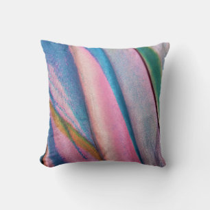 Roze blauwe groene textielroze kussen
