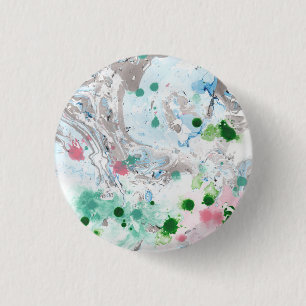 Roze blauwe groene witte kleuren Sjabloon Moderne Ronde Button 3,2 Cm