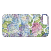 Roze blauwe hydrangea in Bloom Floral Pattern Case-Mate iPhone Case (Achterkant (Horizontaal))