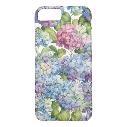 Roze blauwe hydrangea in Bloom Floral Pattern Case-Mate iPhone Case (Achterkant)