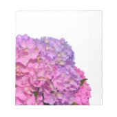 Roze blauwe hydrangeas elegante roze paarse bloeme notitieblok (Voorkant)