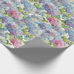 Roze blauwe hydrangeas in Bloom Floral Cadeaupapier