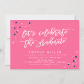 Roze Blauwe Laten we de Afstuderen Partij van het  Kaart (Voorkant)