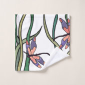 Roze blauwe libellen en groene bladeren bad handdoek (Wasdoekje)