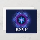 Roze blauwe Magen Wedding RSVP (Voorkant / Achterkant)