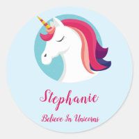 Roze & Blauwe Magische Eenhoorn - Gepersonaliseerd
