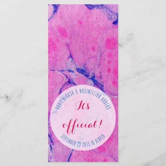 Roze Blauwe Marmer Kaarten (Voorkant)
