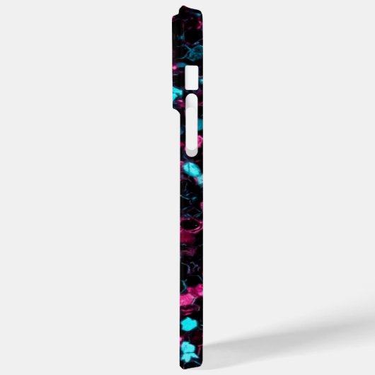 Roze blauwe mozaïekglitter Case-Mate iPhone case (Achterkant / Links)