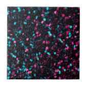 Roze blauwe mozaïekglitter tegeltje (Voorkant)