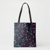 Roze blauwe mozaïekglitter tote bag (Voorkant)