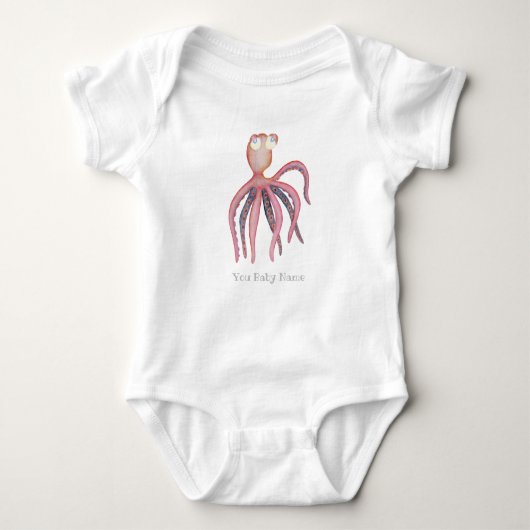 Roze blauwe octopusy romper (Voorkant)
