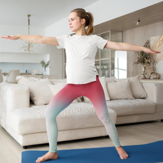 Roze blauwe ombre gradiënt leggings