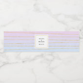 Roze Blauwe Ombre met Dunne Gouden Lijnen - Huweli Waterfles Etiket (Enkel label)