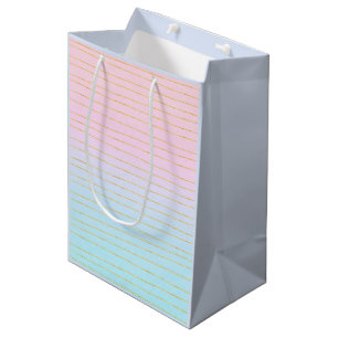 Roze Blauwe Ombre met Gouden Lijnen Medium Cadeauzakje