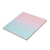 Roze Blauwe Ombre met Gouden Lijnen Tegeltje (Zijkant)