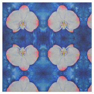 Roze blauwe Orchid Stof