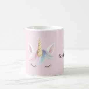 Roze Blauwe Paarse Eenhoorn Koffiemok