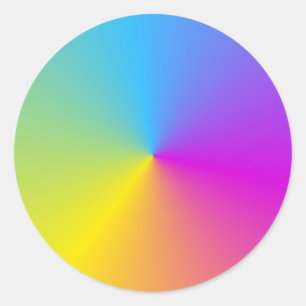 Roze blauwe Paarse gele groene blanco Sjabloon Ronde Sticker