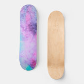 roze blauwe Paarse Waterverf kunst Skateboard (Voorkant)