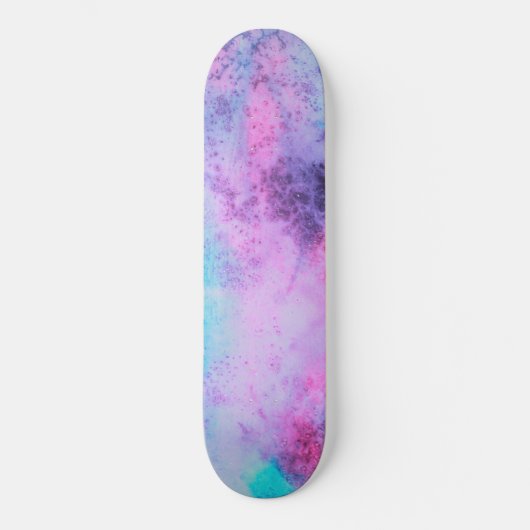 roze blauwe Paarse Waterverf kunst Skateboard (Voorkant)